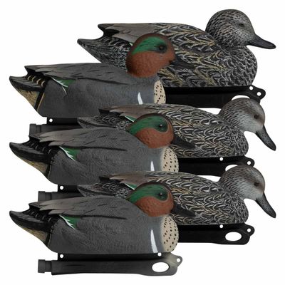 Hardcore Waterfowl Rugged Series Green-Winged Teal Floater Decoys - 6 Pack - 3 Drakes and 3 Hens