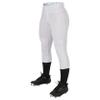 Champro Fireball Low-Rise Knicker-Style Fastpitch Softball Pants in Solid Color with Reinforced Knees, White, x-Large view 1