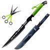 Tactical Master 28 Inch Fixed Blade Machete with 3 Matching Utility Blades Set for Outdoor Activities Display and Gift - Green view 1