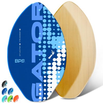 BPS 'Gator' 40" Skim Board - Epoxy Coated Wood Skimboard with Traction Pad - No Wax Needed - Skimboard for Kids and Adults (Dark Blue)