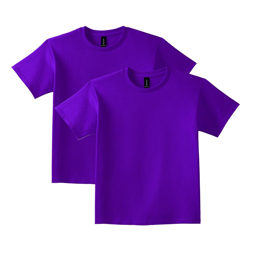 Gildan Unisex Child Ultra Cotton T-shirt, Style G2000b, Multipack, Purple, Small US