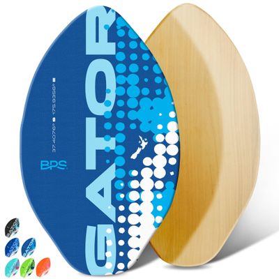 BPS 'Gator' 40" Skim Board - Laminated Wooden Skim Board with Grip Pad - No Wax Needed - For Kids & Adults (Blue)