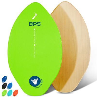 BPS 'Shaka' 40" Skimboard - Laminated Wood Skimboard with Grip Pads - No Wax Needed - Skim Board for Kids and Adults - Large Skimboard (Green)