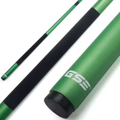 GSE Games & Sports Expert 58" 2-Piece Fiberglass Graphite Composite Billiard Pool Cue Stick for Men/Women, Billiard Cue Stick for House or Commercial/Bar Use (Matte Green, 18 Oz)