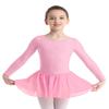 Alvivi Kids Girls Long Sleeve Ballet Dance Tutu Dress Gymnastics Leotard Skirt Ballerina Dancewear Costumes Pink 2-3 view 1