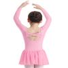 Alvivi Kids Girls Long Sleeve Ballet Dance Tutu Dress Gymnastics Leotard Skirt Ballerina Dancewear Costumes Pink 2-3 view 2