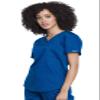 Cherokee Scrubs for Women Tuckable V-Neck O.R. Scrub Top with Chest Pocket,Soft Stretch,Easy Care Medical Uniform - WW657, L, Royal view 2
