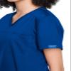 Cherokee Scrubs for Women Tuckable V-Neck O.R. Scrub Top with Chest Pocket,Soft Stretch,Easy Care Medical Uniform - WW657, L, Royal view 3