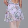 118143014 Baiwu Wrap Short Ballet Skirt Floral Printing Chiffon Dance Skirt (M, Purple) view 4