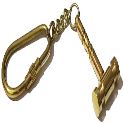 PARIJAT HANDICRAFT Brass Key Chain- Collectible Marine Nautical Key Rings from (Hammer-Key-Chain)