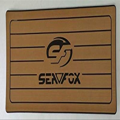JZ Marine Boat Helm Station EVA Brown Teak Pad with Seafox Logo 16" x 39" x 1/2"