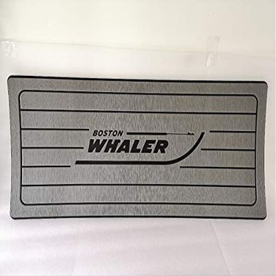 JZ Boat Helm Station EVA Grey Teak Pad with Boston Whaler Logo 16" x 39" x 1/2"