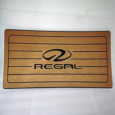 JZ Marine Boat Helm Station EVA Brown Teak Pad with RGEAL Logo 16" x 39" x 1/2"