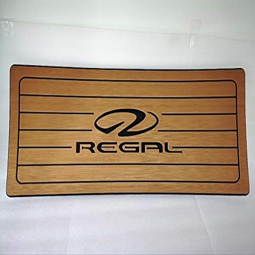 JZ Marine Boat Helm Station EVA Brown Teak Pad with RGEAL Logo 16" x 39" x 1/2"