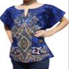 RaanPahMuang Branded Indian Paisley Dashiki Short Sleeve Shirt, 3 Years-6 Years, African Paisley - Zaffre Blue view 1