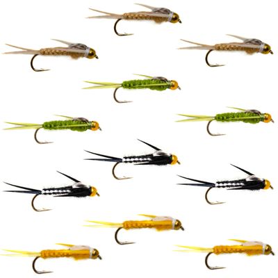 12 Beadhead Woven Stonefly Nymph Flies Lure Assotment for Trout/Pahfish/Bass Fly Fishing Flies