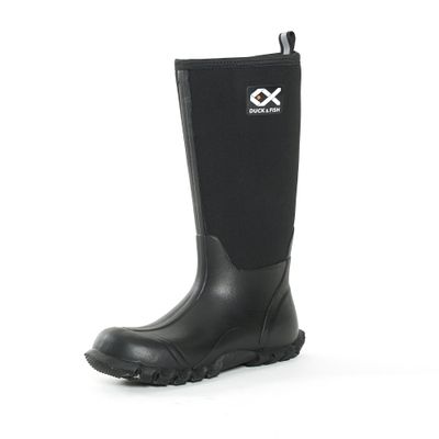 Duck and Fish Buck Man 16 inches Black Fishing Hunting Neoprene Rubber Knee Boot (7 US)
