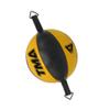 TMA Cow Hide Leather Double End Speed Ball Boxing Floor to Ceiling Punch Bag (Yellow) view 2