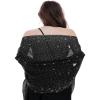 BANETTETA Black Shawls and Wraps For Evening Dresses, Formal Shawl For Evening Dresses Black Wrap Dress Cover Up Formal (Black Silver) view 1