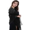 BANETTETA Black Shawls and Wraps For Evening Dresses, Formal Shawl For Evening Dresses Black Wrap Dress Cover Up Formal (Black Silver) view 3