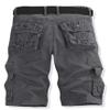 AKARMY Men's Lightweight Multi Pocket Cotton Casual Cargo Shorts,Outdoor Twill Camo Shorts with Zipper Pockets(No Belt) 038 Gray view 3