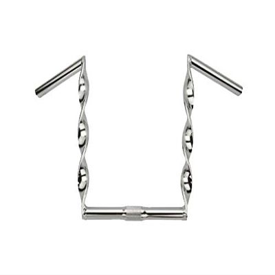 Alta Bicycle Lowrider Flat Twisted Bike Handle Bars 25.4mm, Multiple Sizes and Colors (Chrome, 11")