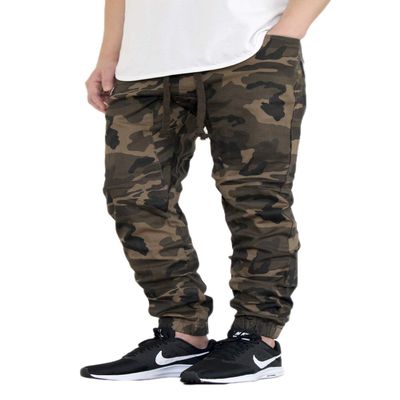Men's Premium Twill Drop Crotch Jogger Pants (Olive camo, 3X-Large)
