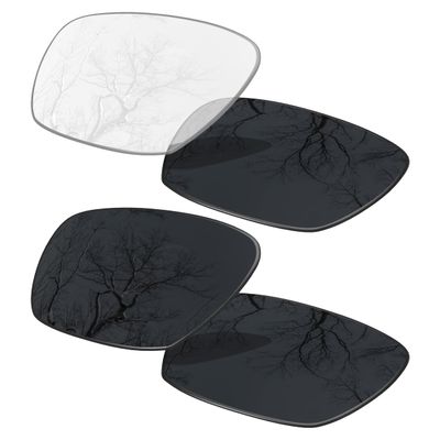 2 Pair Lens Replacement for Oakley Catalyst Black&Photochromic Clear