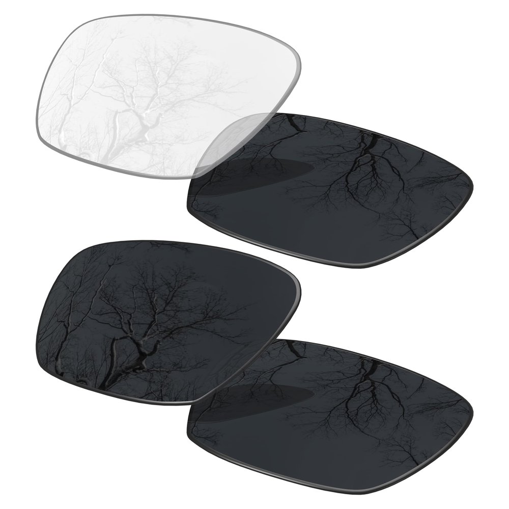 2 Pair Lens Replacement for Oakley Catalyst Black&Photochromic Clear