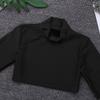 Agoky Youth Girls Long Sleeve Turtleneck Mock Neck Sports Dance Crop Top for Gym Yoga Cheer Black 14 view 2