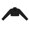 Agoky Youth Girls Long Sleeve Turtleneck Mock Neck Sports Dance Crop Top for Gym Yoga Cheer Black 14 view 4