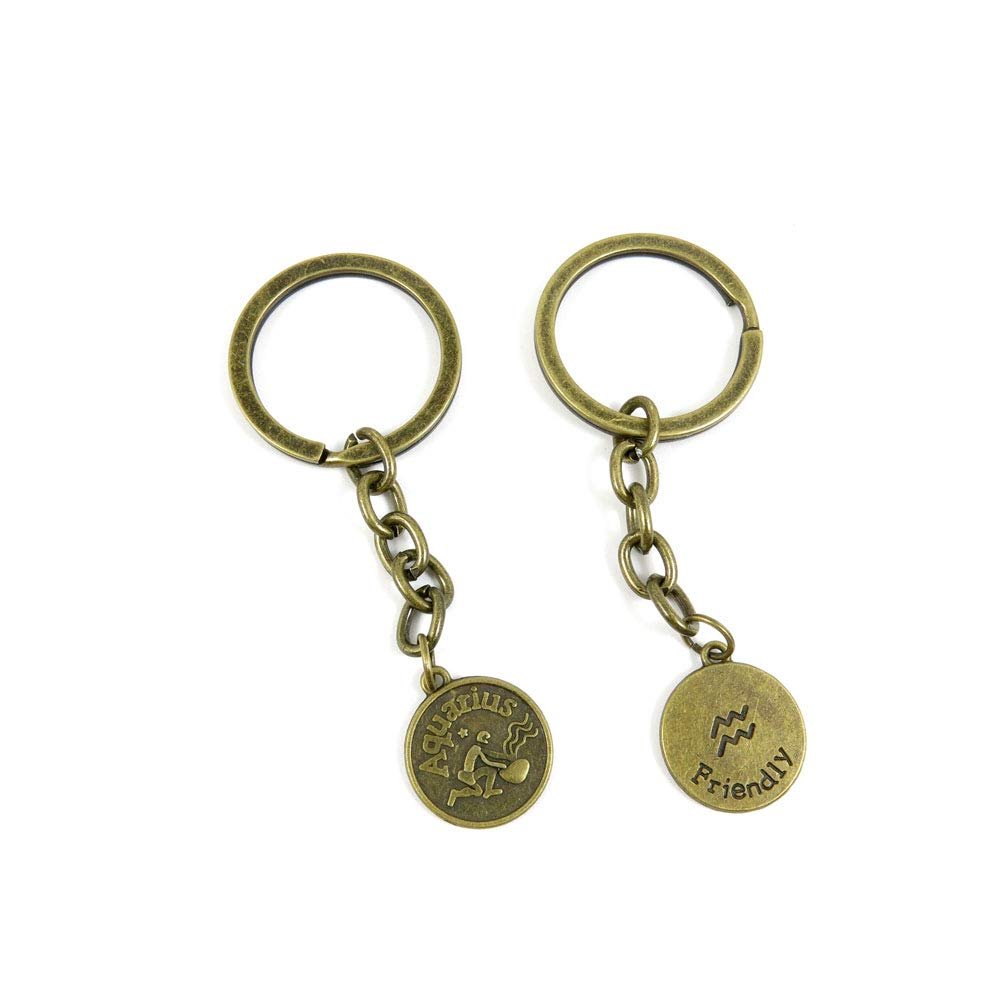 1 Items Keychain Keyring Key Tags Chains Rings Jewelry Bag Charms A1LE7 Aquarius Tag