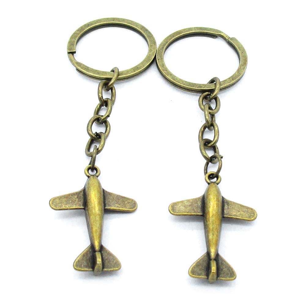 1 Items Keychain Keyring Key Tags Chains Rings Jewelry Bag Charms AA442 Airplane Aircraft