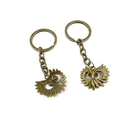 20 Items Keychain Keyring Key Tags Chains Rings Jewelry Bag Charms O2QD4 Owl