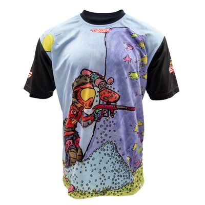 Social Paintball Cartoon Series, Sponsored Pro Player Dry-Wick Performance Shirt (2X-Large)