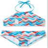Kanu Surf Girls' Little Ruby Chevron Halter Bikini Beach Sport 2-Piece Swimsuit, Blue, 6X view 1