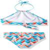 Kanu Surf Girls' Little Ruby Chevron Halter Bikini Beach Sport 2-Piece Swimsuit, Blue, 6X view 2