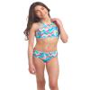 Kanu Surf Girls' Little Ruby Chevron Halter Bikini Beach Sport 2-Piece Swimsuit, Blue, 6X view 3