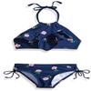 Kanu Surf Toddler Girl's Morgan Ruffle Halter Bikini 2-Piece Swimsuit, Pink, 2T, Morgan Navy Floral, 4T view 1