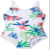 Kanu Surf Girls' Daisy Beach Sport 1-Piece Swimsuit, Leonie Floral White, 4 view 1
