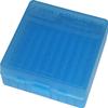 MTM PLASTIC AMMO BOX, CLEAR BLUE 100 Round 9MM / 380 - FREE SHIPPING (10) view 1
