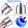 2 Pcs LED Cup Holder Marine Drink Holder Stainless Steel Cup Holders Insert with Drain for Boat Yacht Car Camper Truck RV (Blue LED) view 3