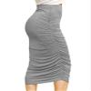 MBJ WB1147 Womens Elegant High Waist Pencil Skirt with Side Shirring S HDG view 2