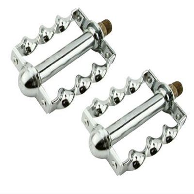 Alta Bicycle Flat Twisted Bike Pedals, Multiple Sizes and Colors (Chrome, 9/16")
