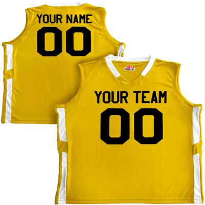 Custom Basketball Jersey Old School Style Gold and White Adult Small
