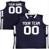 Custom Basketball Jersey Old School Style Navy Blue and White Adult Small view 1