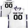 Custom Basketball Jersey Old School Style White and Navy Blue Adult Med view 1