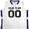 Custom Basketball Jersey Old School Style White and Navy Blue Adult Med view 2
