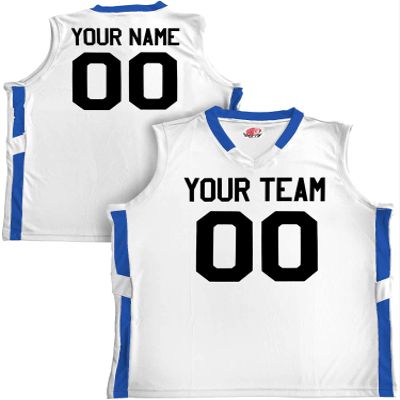 Custom Basketball Jersey Old School Style White and Royal Blue Adult 3X-Large