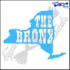 Eyecandy Decals New York Shape with The Bronx 6 INCH Decal Sticker Olympic Blue view 1